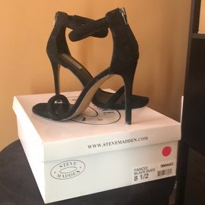 Steve Madden black suede sandals.